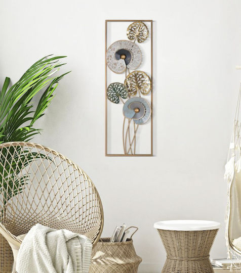 Mauro F Multicolour Wall Decor Made of Metallic 90x5.5x31.2cm