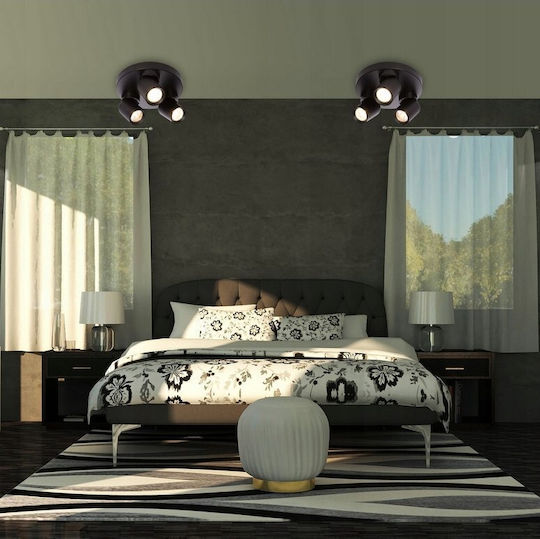 Lvt Light fixture Triple Spot with Socket GU10 in Black Color