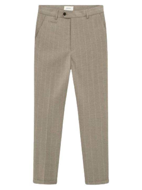 Como Trousers Suit Elastic Light Sand Melange/ivory