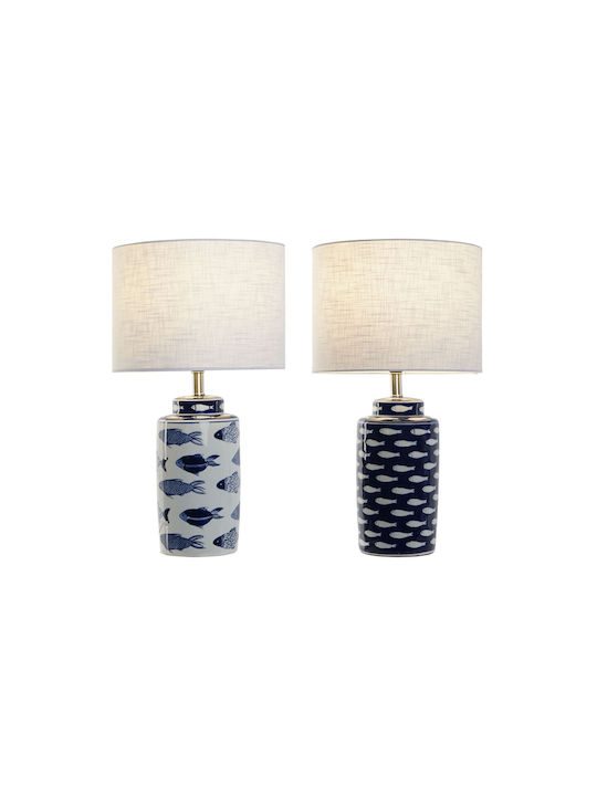 Home Esprit Ceramic Table Lamp with Blue Shade and Base