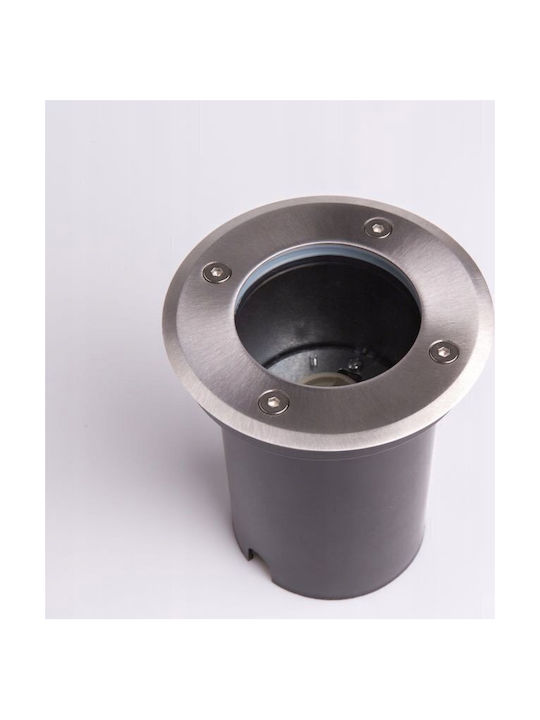 Eco Light Φωτιστικό Δαπέδου Εξωτερικού Χώρου IP67 για Ντουί GU10 Ασημί