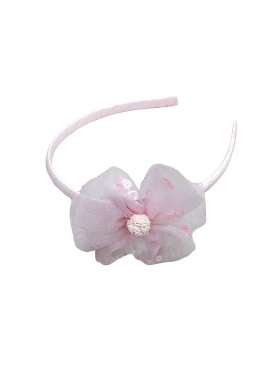 Domina Pink Kids Headband with Flower