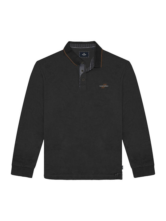 Polo Herrenbluse Kurzarm Schwarz