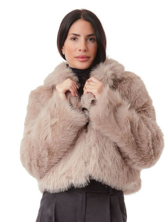 Women's Short Fur Beige