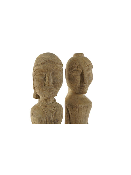 Home Esprit Decorative Figurines made of Wood 7.5x7.5x50cm 2pcs