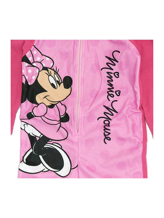 Disney Детска цяла пижама Зимна Поларена Pink Minnie Mouse