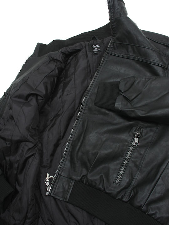 Faux Leather Jacket Black
