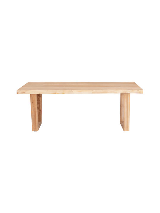 Leopold Masă Sala de mese din Lemn Masiv Light Natural 200.5x107x76buc