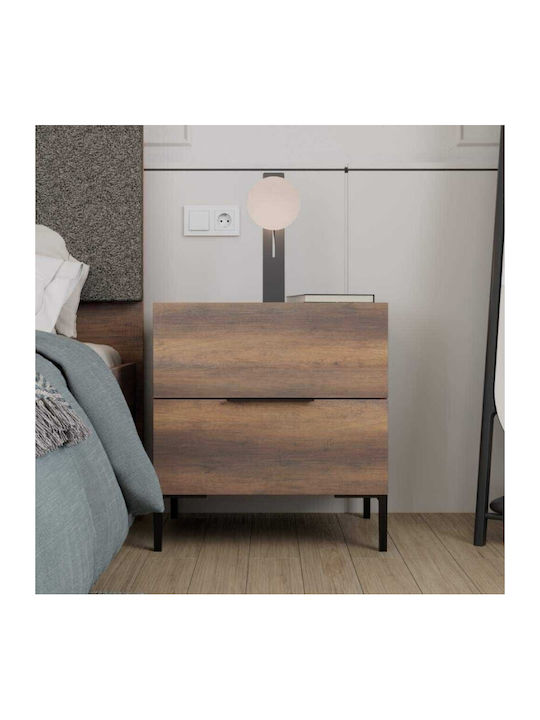Bedside Table Oryana Wooden Brown 55x44x59cm GP009-0262 1