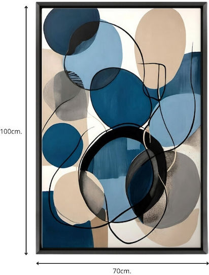 Megapap Blue And Beige Abstract Gemälde auf Leinwand 70x100cm