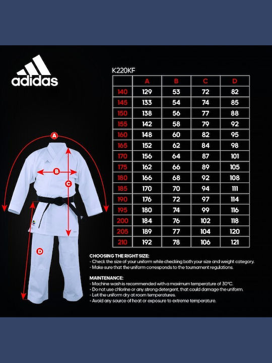 adidas K220kf Kumite Kids Uniform Blue