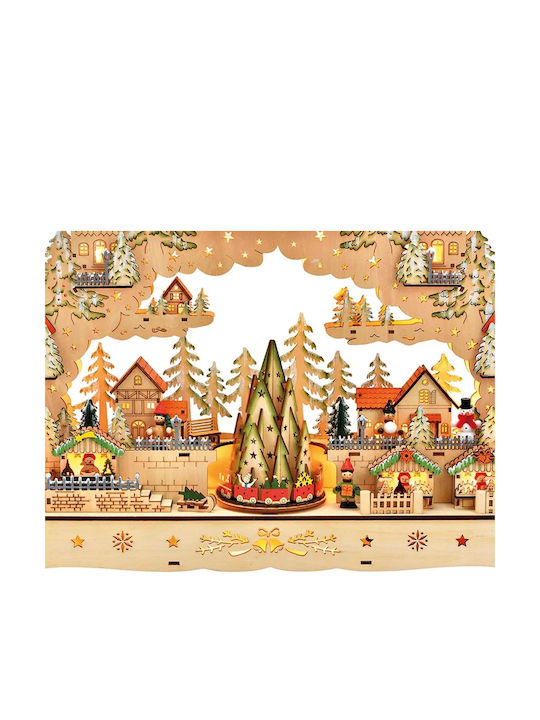 Weihnachts- Beleuchtete Dekorative Darstellung mit Batterie mit Musik und Bewegung 58x47x11cm