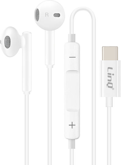 Linq USB-C Ohrhörer Steuerungstasten Länge 1,2 m Weiß