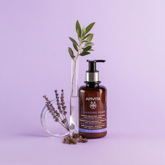 Apivita Olive, Lavender & Propolis Olive, Lavender & Propolis Foam Cleansing Face & Eyes 200ml
