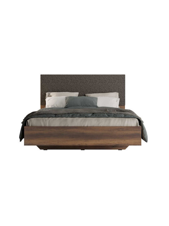 Oryana Bett Übergröße Gehäutet mit Stoff Nussbaum für Matratze 160x200cm