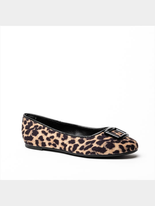 Via Marte Leopard Ballerinas