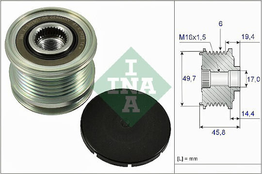 Freilauf Lichtmaschine Mercedes 535 0168 10 Ina