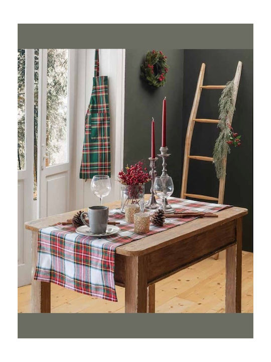 Amo La Casa Cotton Checkered Runner 45x140 Tartan Cypress