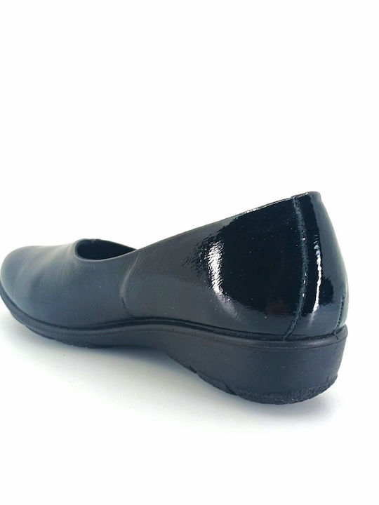 Ανατομικά Γυναικεία Slip-On Δερμάτινα Μαύρα