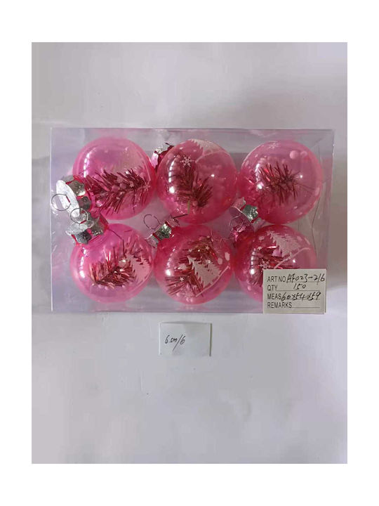 Hängendes Kugel Ornament Ornament Rosa Set 6Stück