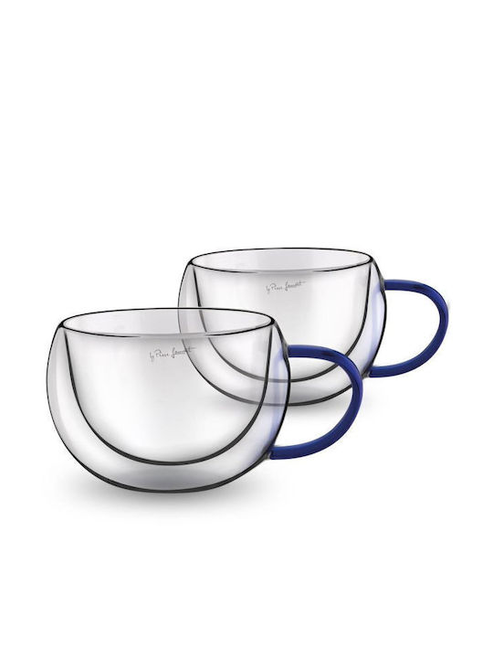 Lamart Vaso Set Tassen Cappuccino Glas Blue 270ml 2Stück