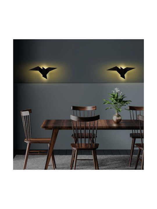 Opviq Modern Lamp Wall with Integrated LED and Warm White Light Black 56x24x14cm