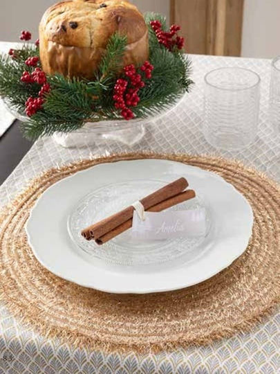 Amo La Casa Fabric Placemats Silver 38x38cm 2pcs