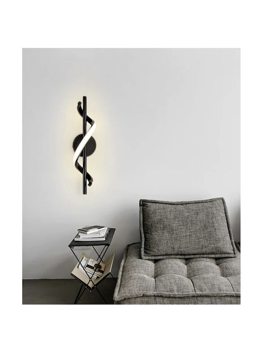 Home Lighting Modern Lamp Wall with Integrated LED and Warm White Light Black 39x13cm