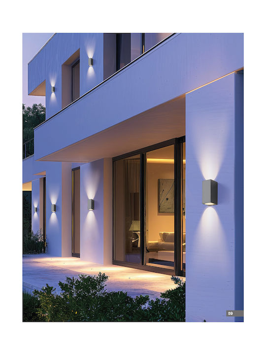 Home Lighting Μοντέρνο Φωτιστικό Τοίχου με Ντουί GU10 Γκρι