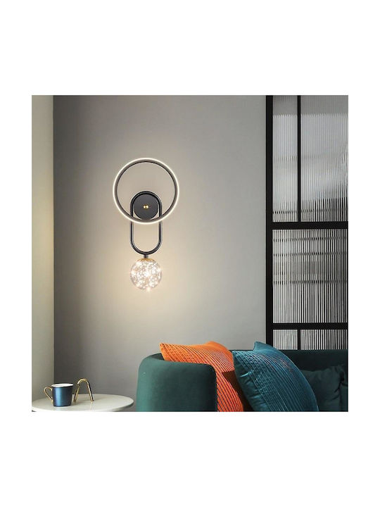 PH205 Modern Leuchte Wand mit Integrierter LED und Warmweißes Licht Schwarz 20x20x20cm