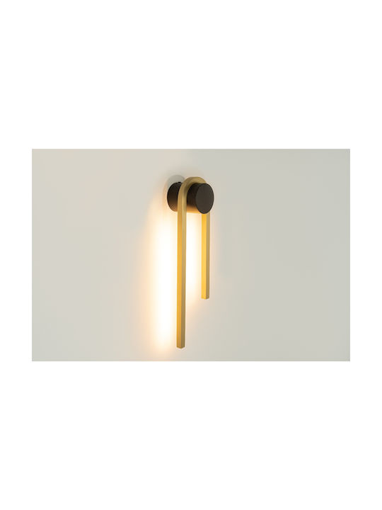 Zambelis Lights Modern Lamp Wall with Integrated LED and Warm White Light Black 10x8.5x40cm