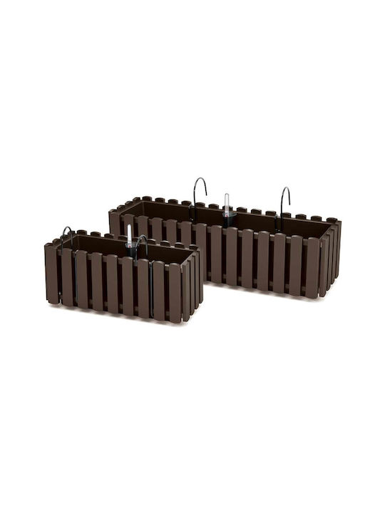 Prosperplast Boardee Fence W planter Planter Box Hanging 58x16.2cm in Brown Color DDEF600W-R222