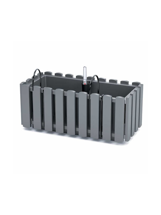 Prosperplast Planter Boardee Fence W Self-watering Planter Box Plastic Gray 38x18x16.2cm.