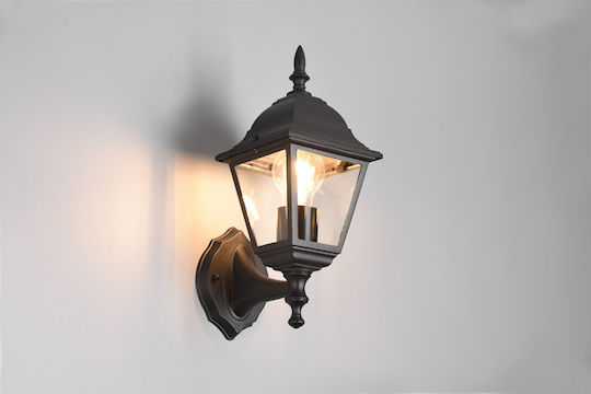 Trio Lighting Осветително тяло За стена с фасунга E27 Черен 14x19x14см.