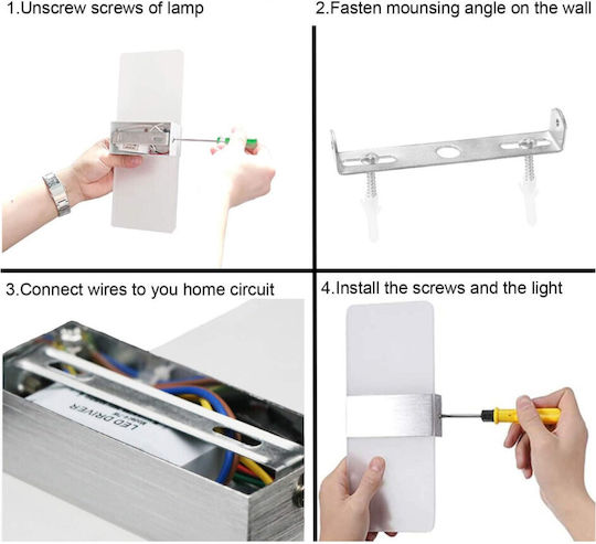 Led7 Break Classic Lamp Wall with Integrated LED and Warm White Light 10cm
