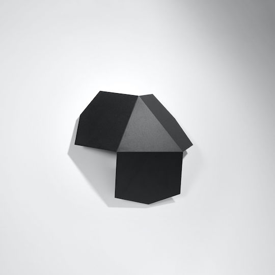 Sollux Tre Modern Lamp Wall with Socket G9 Black 30x26x15cm