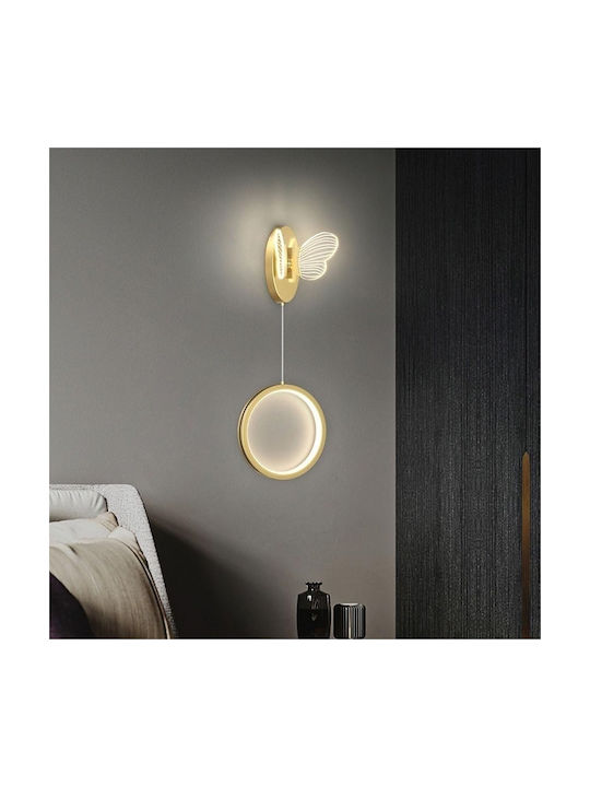 Ph220 Φωτιστικό Τοίχου LED Χρυσό 15x15x15εκ.
