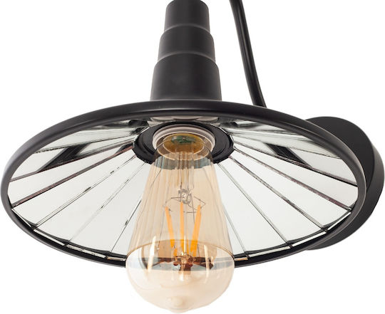 Artekko Lamp Wall with Socket E27 Black 29x29x46cm