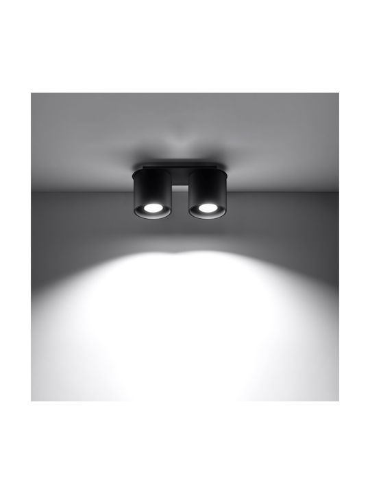 Sollux Orbis Doppel Spot mit Fassung GU10 in Schwarz Farbe