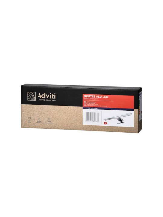 Adviti Lamp Bathroom with Integrated LED and Natural White Light Silver 30cm