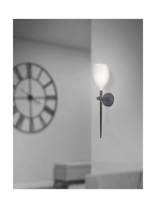 Luma Modern Leuchte Wand mit Fassung E14 Schwarz 13cm