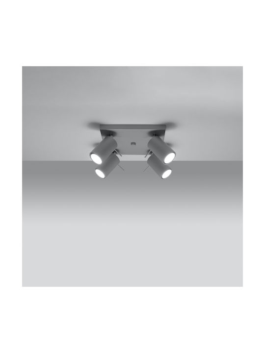 Sollux Ring Spot mit 4 Lichtern und mit Fassung GU10 in Gray Farbe