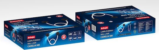 Lamp Wall with Integrated LED and Natural White Light Black 6.5cm