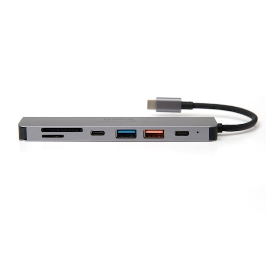Platinet USB-C Докинг станция с HDMI 4K PD Етърнет Сив (45985)