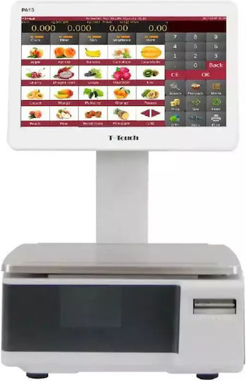 T-Scale Electronic Retail Scale with Column and Label Printing Capability with Weighing Capacity of 30kg and Division 10gr