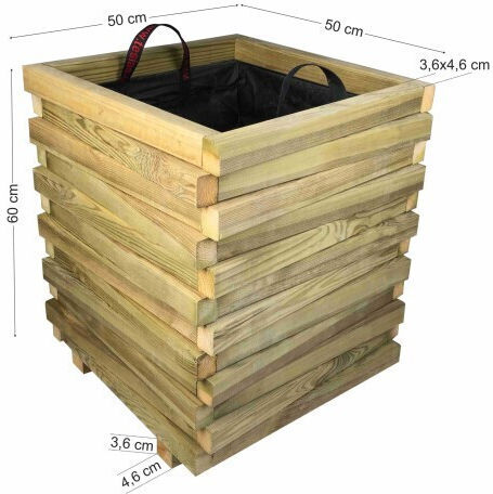 Tesias Pot Wooden 50x50x60cm.