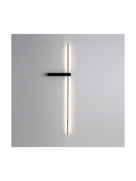 Led7 Modern Leuchte Wand mit Integrierter LED Schwarz 60cm