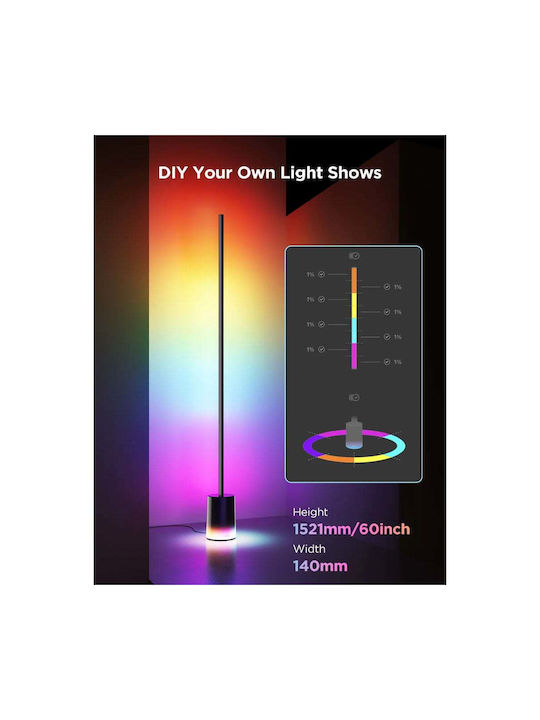 Govee LED Floor Lamp H152.1xW14cm 1725lm Black