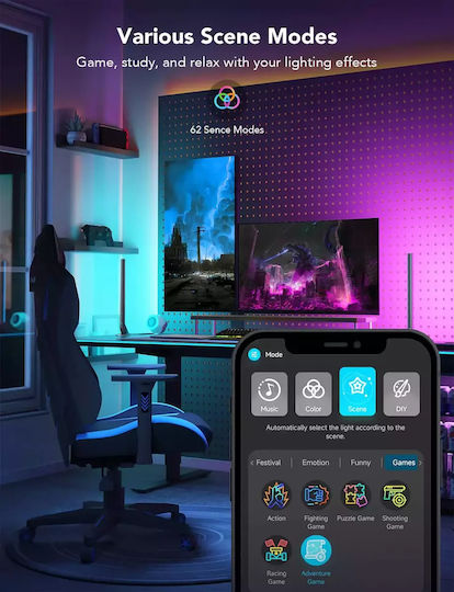 Govee Smart Διακοσμητικό Φωτιστικό LED RGBIC Μπάρα 2τμχ