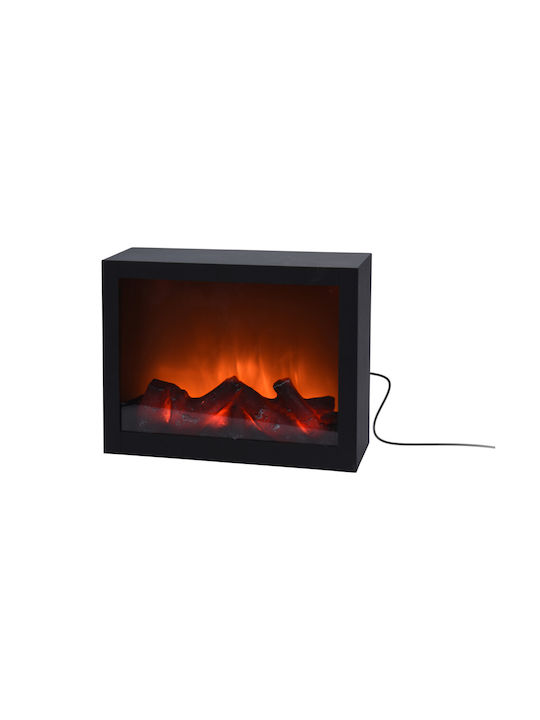 BigBuy Dekorative Lampe Kamin Schwarz